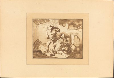 Boerenscène door Maria Catharina Prestel after Isack van Ostade