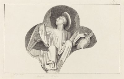 Een Engel, van Wells Cathedral door Maria Denman after John Flaxman