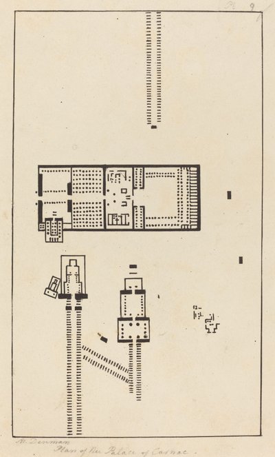 Plattegrond van het Paleis van Carnac door Maria Denman after John Flaxman