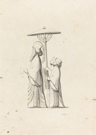 Beeldhouwwerk in Persepolis, uit Le Bruyn
