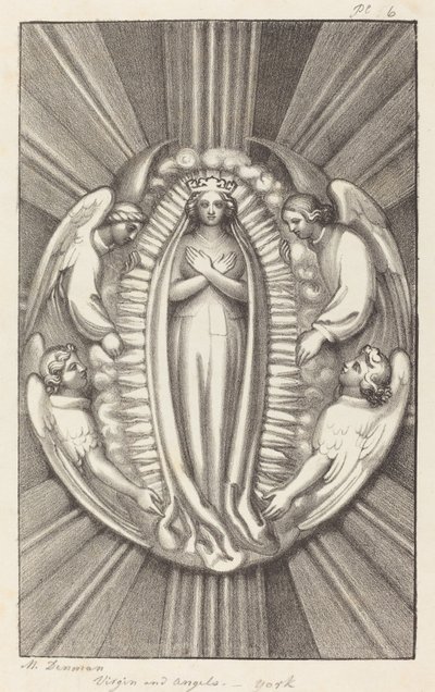 Maagd en Engelen, een Sleutelsteen in York door Maria Denman after John Flaxman