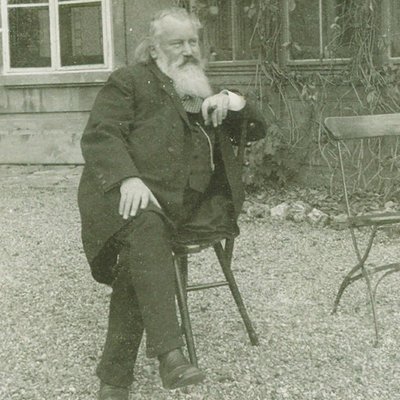 Portret van de componist Johannes Brahms 1833-1897, 1894 door Maria Fellinger