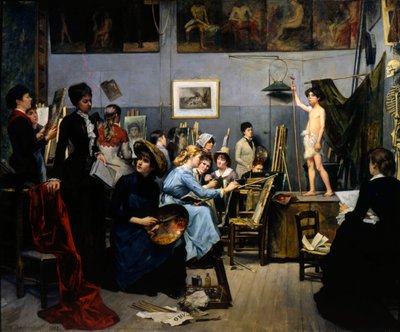 Het atelier door Académie Julian, 1881 door Maria Konstantinowka Bashkirtseff