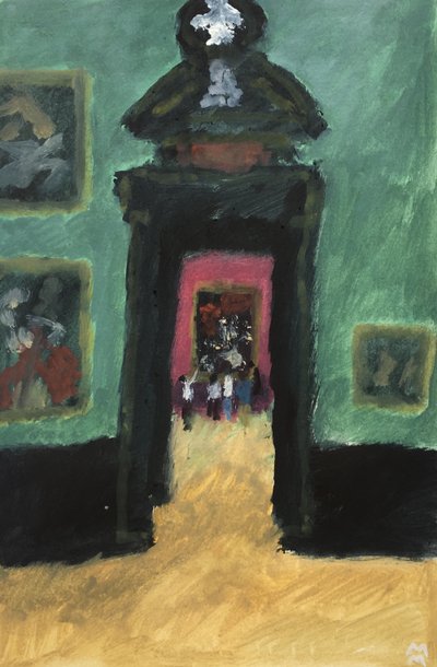 Groene kamer in het Weens Museum, 2019 (olieverf op papier) door Maria Magenta