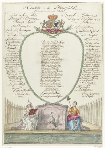 Vers voor prinses Wilhelmina bij de veertigste verjaardag van prins Willem V, 1788 door Maria Margaretha la Fargue