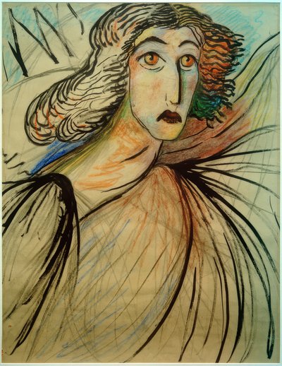 Zelfportret als engel door Marianne von Werefkin