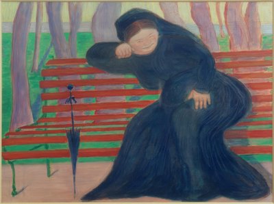 Weduwe op de Bank door Marianne von Werefkin