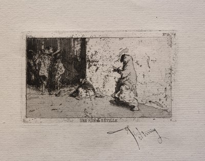 Een straat in Sevilla door Mariano Fortuny y Marsal