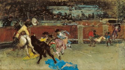 Stierengevecht. Gewonde Picador door Mariano Fortuny y Marsal
