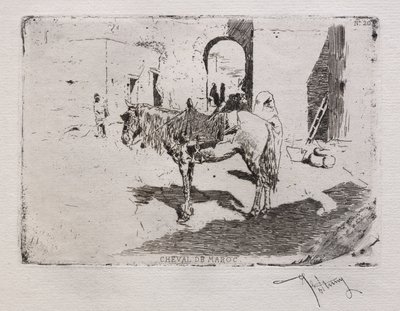 Marokkaans paard door Mariano Fortuny y Marsal