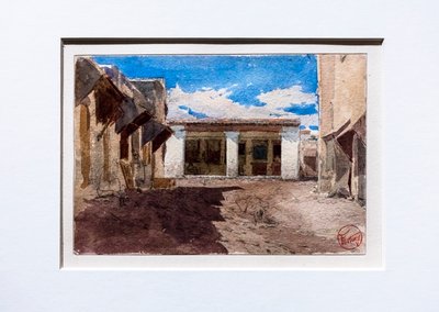 Winkelstraat in Marokko, circa 1862 (aquarel op papier) door Mariano Fortuny