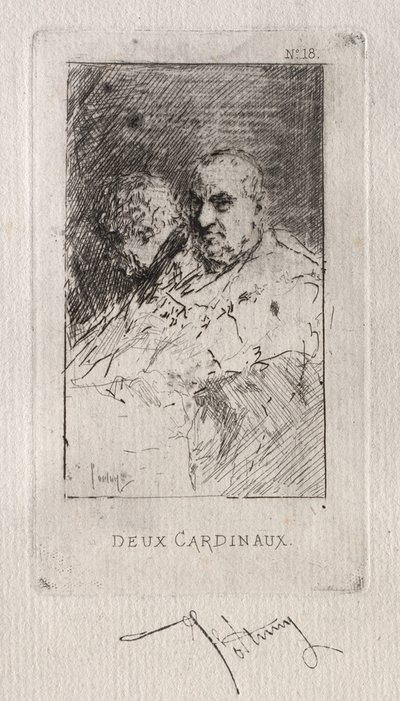 Twee kardinalen door Mariano Fortuny y Marsal