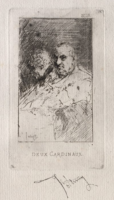 Deaux Cardinaux door Mariano José María Bernardo Fortuny y Carbó
