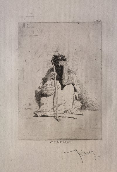 Hurkende Bedelaar door Mariano Fortuny y Carbó