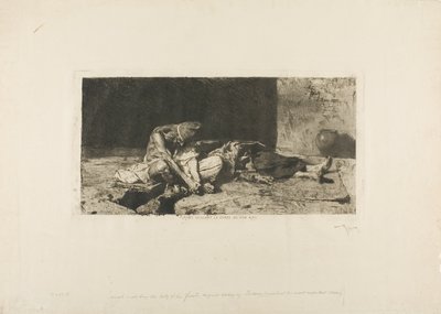 Arabier bekijkt het lichaam van zijn vriend door Mariano Fortuny y Marsal
