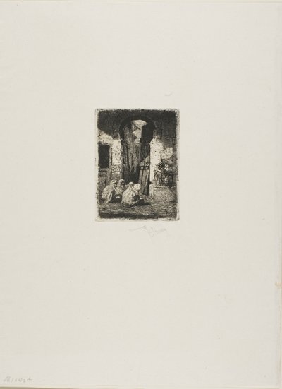 Tanger, zittende Arabieren door Mariano Fortuny y Marsal
