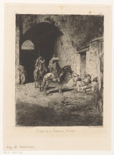 Bewakers van de kasba te Tétouan door Mariano José María Bernardo Fortuny y Carbó