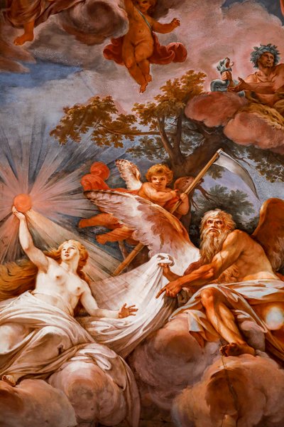 Romulus wordt verwelkomd in Olympus door Jupiter (detail) door Mariano Rossi