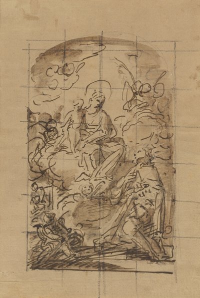 De verschijning van de Maagd en het Kind aan Saint Louis van Frankrijk door Mariano Salvador Maella