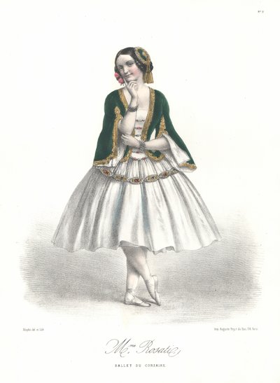 Italiaanse balletdanseres Carolina Rosati in het ballet Le Corsaire van Adolphe Adam in de Opera van Parijs door Marie Alexandre (after) Alophe