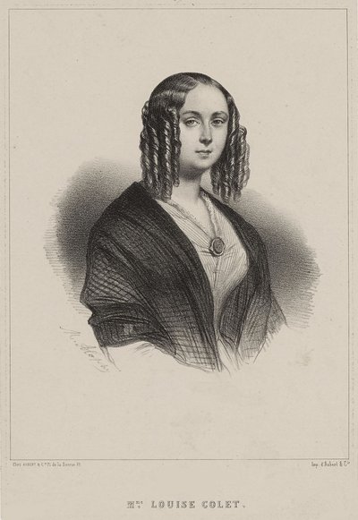Louise Colet, 1843 door Marie Alexandre Menut Alophe