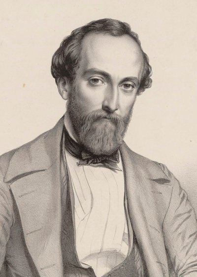 Portret van de componist Antoine François Marmontel door Marie Alexandre Menut Alophe