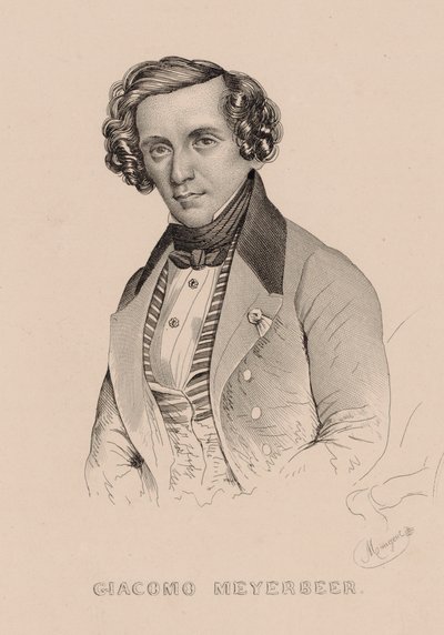 Portret van de componist Giacomo Meyerbeer, 1836 door Marie Alexandre Menut Alophe