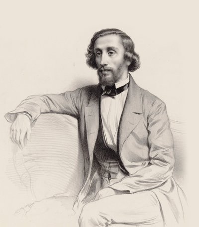 Portret van de pianist en componist Julius Schulhoff, 1854 door Marie Alexandre Menut Alophe
