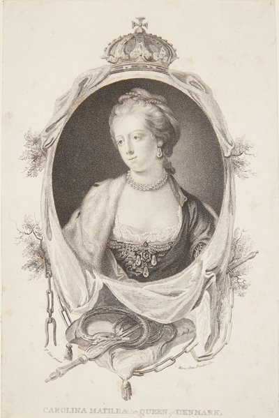 Portret van Caroline Mathilde door Marie Anne Bourlier