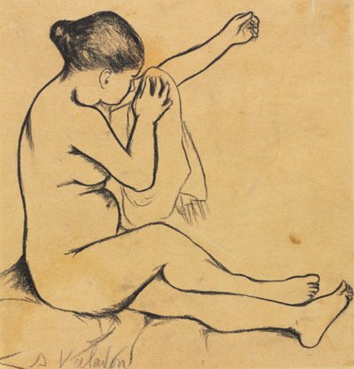 Zittende vrouwelijke naakt door Marie Clementine (Suzanne) Valadon