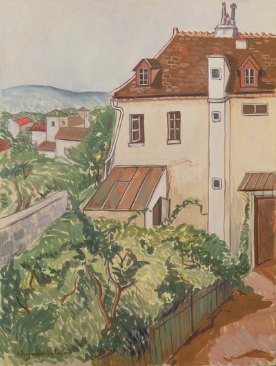 Uitzicht op een tuin door Marie Clementine (Suzanne) Valadon