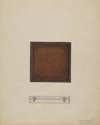 Leren medaille-etui, 1936 door Marie Famularo