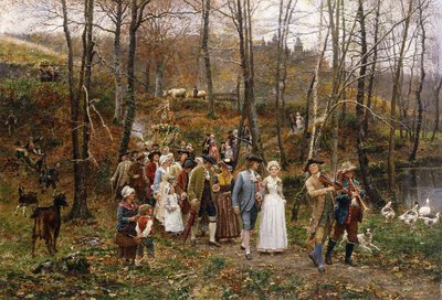 Een huwelijksstoet, 1879 door Marie Francois Firmin Girard
