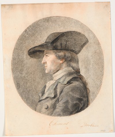 Portret van J.F. Clemens. Profiel naar links door Marie Jeanne Clemens