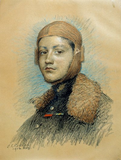Portret van Georges Guynemer (1894-1917), Franse oorlogspiloot door Marie Louise Catherine Breslau