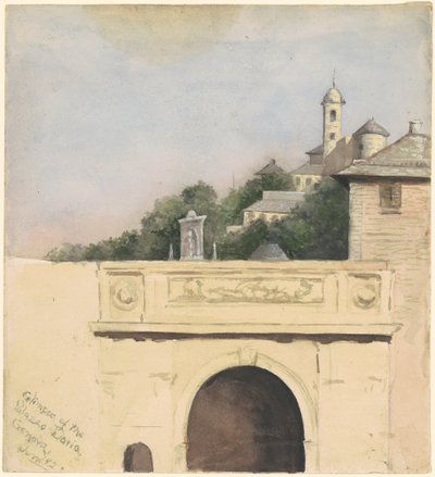 Glimp van het Palazzo Doria, Genua door Marietta Minnigerode Andrews