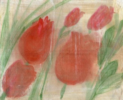 Rode tulpen door Marina Falco