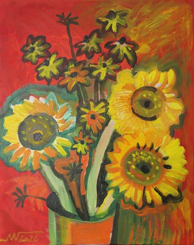 Levendig zonnebloemenboeket door Marina Gorkaeva