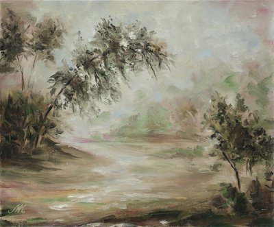 Sereen mistig landschap door Marina Kozyr