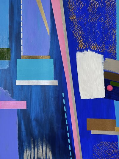 Levendige blauwe geometrische patronen door Marina Kozyr