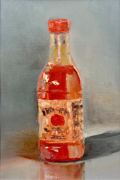 Fles met pittige hete saus door Marina Kozyr