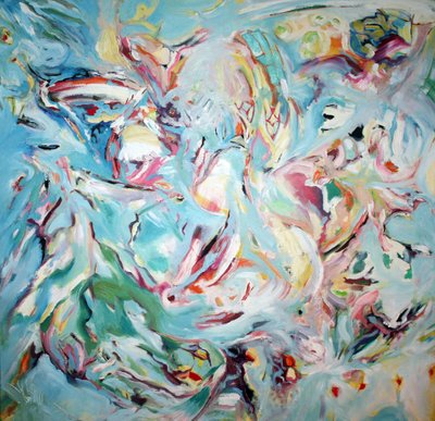Vloeiend blauwgroen abstract door Marina Nelson