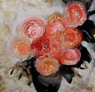 Levendige rozen met textuur door Marina Nelson