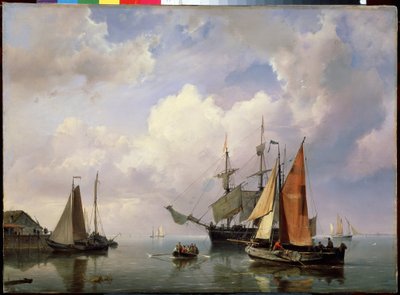 Zeegezicht door Marinus Adrianus Koekkoek
