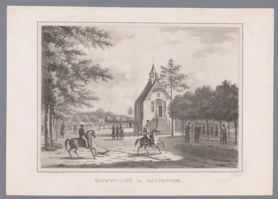 Gezicht op de hoofdwacht in Oosterwijk door Marinus Adrianus van Straten