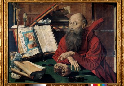 Voorstelling van Sint Hiëronymus in zijn studeerkamer door Marinus van Reymerswaele