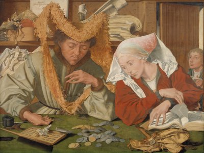 De Koopman en zijn Vrouw door Marinus van Reymerswale