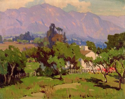 Zuidelijk Californisch landschap (olieverf op doek) door Marion Kavanagh Wachtel