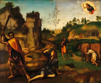 Kaïn doodt Abel door Mariotto Albertinelli