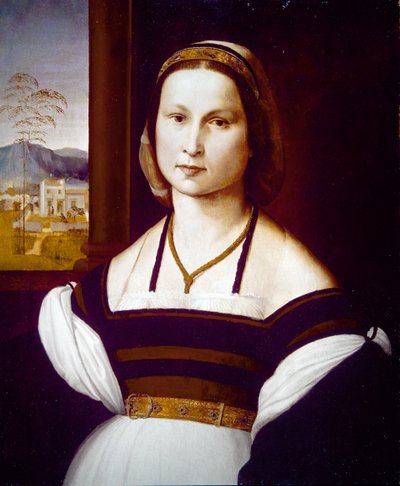 Portret van een jonge dame door Mariotto Albertinelli